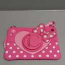 Boaretiu Kids Case for Samsung Galaxy Tab A9 Plus 11 Inch 2023 (SM-X210/X216/X218) - Cute Girly Cartoon Soft 3D Bow Heart Dot Silicone Case with Strap & Rotating Stand Tablet Cover for Girls Teens