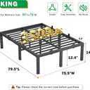 14 Inch King Bed Frame with 6 Mattress Baffles,Upgrade Steel Support