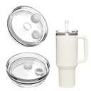 Stanley 40 oz Tumbler Lid Replacement with Straw Cover, Leak Proof, Spill Proof, BPA Free 2 Pack