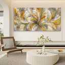 I@U Large Yellow White Wall Art Living Room Decor Modern Abstract Feather Wall Art Prints For Wall Decor Bedroom Office Kitchen Dining Room Canvas Print Modern Artwork For Walls 29x58 Inch