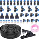 100FT 1/4" DOT Air Line with 40 Pcs Quick Connect Air Fittings Kit 1/4 DOT Air Lines with Push Lock Air Line Fittings Pneumatic Push to Connect Air Hose Fittings