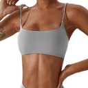 Comper Women's Sports Bras Wirefree Racerback Workout Bras Sexy Thin Straps Yoga Sport Bras with Removable Pads, Small