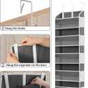 TAHAVICE 1 Pack Over The Door Organizer Storage, Hanging Organizer Closet with 5 Large Pockets 10 Mesh Pockets, 44 lbs Weight Capacity, Behind Door Storage for Nursery Bedroom Bathroom (Dark Grey)