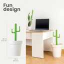 Vigar Cactus Bathroom Trash Can with Lid, 3 Liter, Bathroom Decor | Small Trash Can, Removable Inner Bin, for Bathroom, Bedroom, Office, Dorm Room, Countertop, Mini Waste Basket