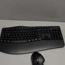 Wireless Keyboard and Mouse Combo, 2.4G Full Size Wave Keys Ergonomic Keyboard with Wrist Rest and 3-Level DPI Adjustable Wireless Ergonomic Mouse for Windows, Mac OS Desktop/Laptop/PC(Black)