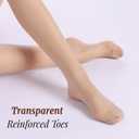 3 x 2 Pairs Sheer Tights for Women, 20 Denier Control Shaping Nylon Ladies Clear Pantyhose S-XL Black Nude Brown (M)