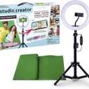 So DIY TikTok Instagram YouTube Ring Light with Green Screen and Phone Mount Tripod. Studio Creator Influencer Video Creator Kit