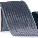 Ribbli Glossy Dusty Blue Velvet Wired Ribbon 4 Inch Striped Velvet Christmas Ribbon for Gift Wrapping Christmas Tree Decoration Crafts Wreaths Supplies-Continuous 10 Yards