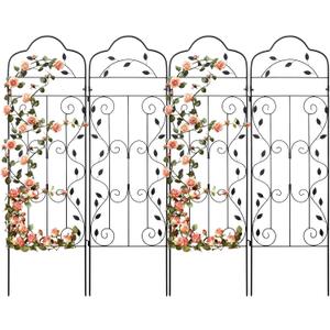 hogardeck 4 Packs 60 * 18 inch Metal Garden Trellis for Climbing Plants Outdoor,Heavy Duty,Black Coating Rustproof Trellis for Rose, Vegetable, Flowers, Expandable,Perfect for Training Climbing Plants