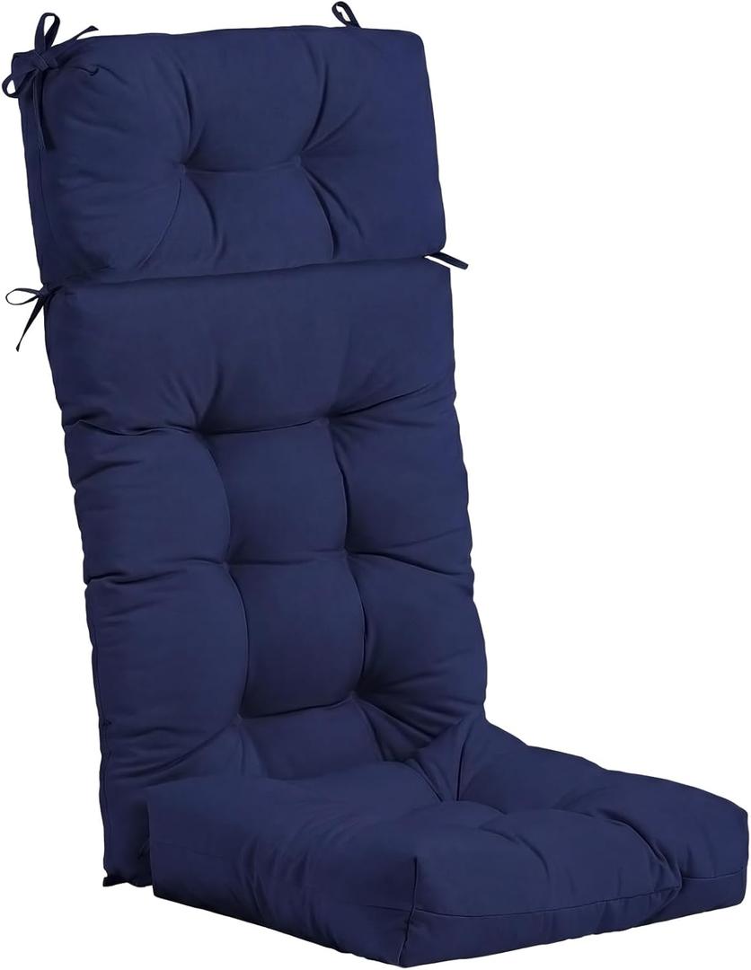 Dilunave 52'' Rocking Chair Cushions Outdoor Waterproof High Back Chair Cushion Soft Armchair Pad with Tie for Indoor Outdoor Porch Patio Adirondack, Glider Seat Rocker Replacement(Navy Blue)