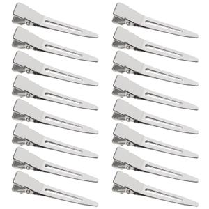 100 Pack 1.77 Inch Single Prong Pin Curl Duckbill Clips,Silver Setting Section Hair Clips Metal Alligator Clips for Hair Extensions