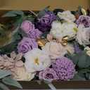 Faux Flower Swag Set of 2 for Wedding Welcome Signs Floral Swag Wedding Reception Ceremony Signs Decor (Purple)