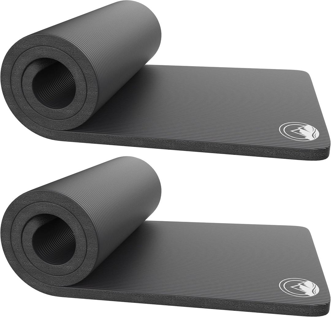 Foam Sleeping Pad for Camping - 1.25-Inch-Thick Waterproof Sleep Pad with Carry Straps for Cots, Tents, or Sleepovers by Wakeman Outdoors (Black)