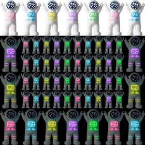 50 Pcs Mini Astronaut Figurines Glow in the Dark Miniature Astronaut Tiny Spaceman Toys for Kids Space Party Classroom Prize Easter Egg Stuffers Birthday Gift Piata (Partial Body Glow)