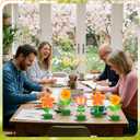 54 Pcs DIY Wooden Flowers Painting Craft Kit Mother's Day Crafts 30 Paint Your Own Wood Flowers Cutout Slices with 24 Colored Pens for Spring Party Activities Art Projects Gifts