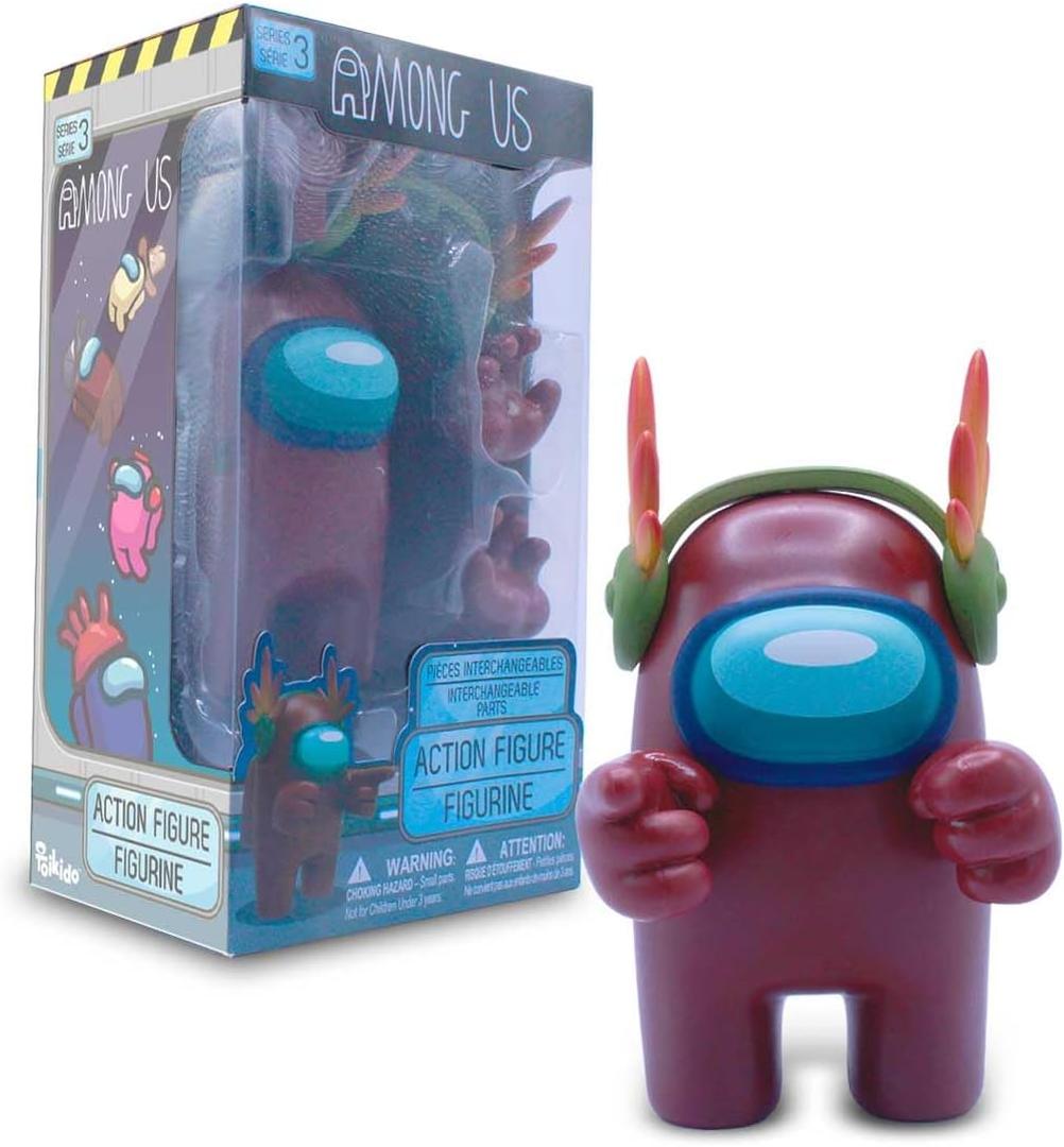 Among Us Collectible Figure  Maroon Crewmate with Baseball Hat, 7 Action Figure  Just Toys Series 4