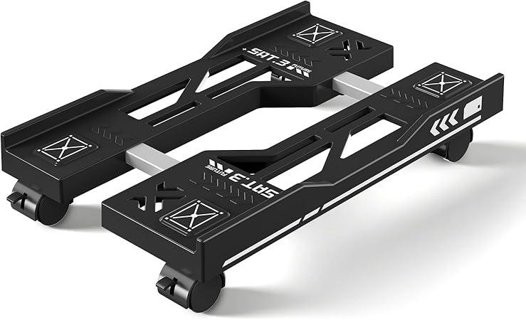 Hovadova Adjustable Computer Tower Stand, Mobile PC Stand for Floor with 4 Locking Caster Wheels Fits Most PC, Under Desk CPU Holder for Office, Gamers and Students (Black)