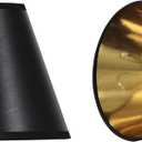 Aspen Creative 32210-2, Hardback Empire Transitional Clip-On Chandelier Shade, Black w/Gold inside, Washi Paper, 3" Top x 6" Bottom x 5" Slant, Set Of 2