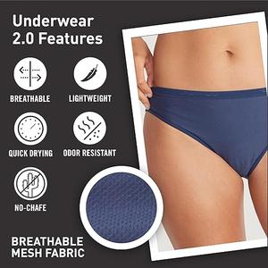ExOfficio Women's Give-n-go 2.0 Bikini Brief-Breathable and Quick-Dry Underwear (Medium, Ink)