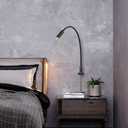 Wall Mounted Reading Light Touch Switch Dimmable LED 3W Warm White 3000K AC Adaptor (Black)
