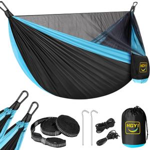 Camping Hammock Mosquito Net,Double & Single Portable Hammocks Hammocks with 2 Tree Straps,Hammock Tent for Travel Camping,Camping Accessories for Indoor Outdoor Hiking Backpacking Backyard Beach