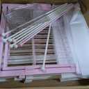 24" Pink Dog Playpen, 8-Panel Heavy Duty Metal Square Tube Puppy Pen