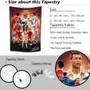 IDOLUSTER Soccer Superstar Cristiano Ronaldo Signed Wall Tapestry Poster For Kids Fans Bedroom Wall Hanging Decoration-Ronaldo Tapestry For Teen Boy Birthday Party Gifts-70x100CM