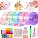 shaguanchang 5PCS Nano Tape Bubble Kit for Kids, Nano Bubble Tapes Kit with Glitter, Clay, Cute Stickers and Accessories Tools, Nano Tape Crafts for Kids Teens Girls