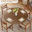 42" Round Dining Table for 4, Farmhouse Kitchen Table with Storage, Space Saving Circle Dinner Table, Rustic Wood Kitchen & Dining Room Tables with Metal Legs for Kitchen, Living Room, Dining Room