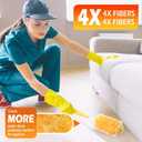 Honeydak 120 Pack Heavy Duty Duster Refills with 2 Handle, Compatible with Swiffer, Multisurface 360 Larger Size Dusters with 4X Microfibers, Unscented Disposable Dusting Furniture for Cleaning