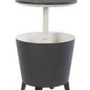 Keter Modern Cool Bar Outdoor Patio Furniture and Hot Tub Side Table with 7.5 Gallon Beer and Cooler, Dark Grey
