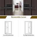 HOSOM 6 Pack Passage Door Lever for Closet Hall Heavy Duty Door Handle with Square Plate Left or Right Handing Levers Door Handles Interior No Locking Matte Black