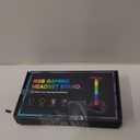 Hcman Headphone Stand Gaming Headset Holder RGB PC Gaming Accessories for Desk, Cool LED Headset Stand with 2 USB Charger for Gamer, Black