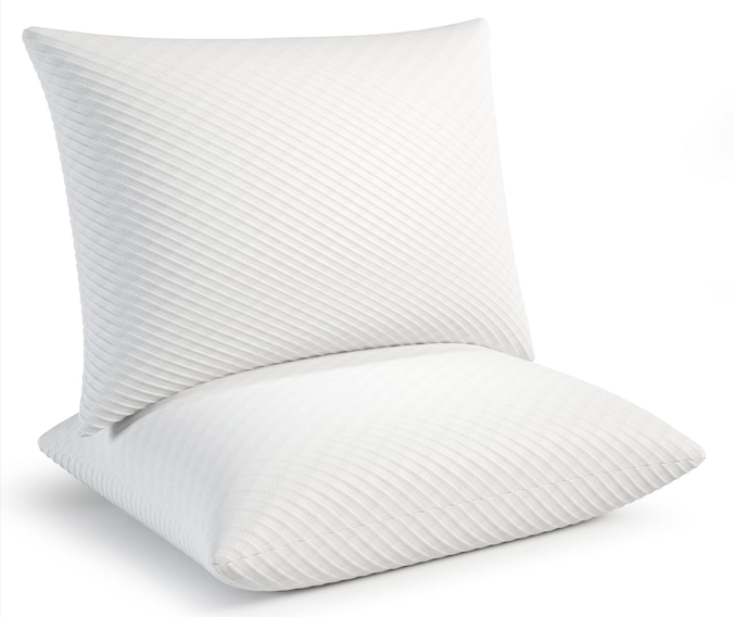 BioPEDIC Memory Foam Pillows - Standard Size, 2-Pack, Shredded Foam Filling for Plush Support & Airflow, Ventilated iCOOL Technology, Hypoallergenic, Non-Toxic Materials, Standard Size (Pack of 2)