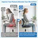 Seat Cushion,Office Chair Cushion with Lumbar Support,Memory Foam Car Orthopedic Cushion,Ergonomic Designed for Long Sitting,Tailbone & Back Pain Relief,Sciatica Pillow for Office,Car,Home Chair