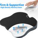 Wedge Car Seat Cushion for Better Visibility & Sciatica Pain Relief - High Density Memory Foam, Non-Slip Ergonomic Car Seat Cushion for Driving, Universal Fit for Car, SUV,Truck & Tractor