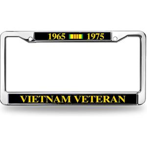 Vietnam Veteran Gift License Plate Frame Chrome US Army Veteran Fade-Resistant License Plate Frame (FPjunshiwaiwei302)