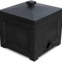 Pemberly Row Traditional Plastic Garden Hose Bin in Black Finish