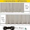 NICETOWN Outdoor Curtains for Patio Waterproof 108 inches Long 2 Panels, Windproof Thermal Insulated Top & Bottom Grommet/Back Tab Privacy Drapes with Rope for Gazebo, Natural, W52 x L108