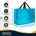 Nush Nush Mix Color Extra Large Gift Bags with Handles – Set of 12 Reusable XL Bags in 6 Vibrant Colors with Glossy Finish – Perfect XL Goodie Bag for Christmas, Birthday Parties – 15.5Wx6Dx12H