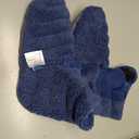 REVIX Microwave Booties for Cold Feet & Discomfort Relief, Heated Slippers for Women & Men with Moist Heat Therapy, Microwavable Foot Warmers for Home & Bed Use, Adjustable Non-Slip Slippers, Navy L