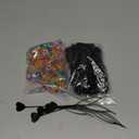 Snoghmil 1605pcs Hair Braid Kit Including 600pcs 9x6mm Glitter Pony Beads, 1000pcs Elastic Rubber Bands, and 5pcs Quick Beaders