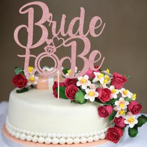 Bride to Be Cake Topper Bridal Shower Cake Topper, for Wedding Shower/ Engagement/ Bachelorette/ Hen Party Decorations/ Birthday Party Cake (Rose Gold)