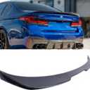 Rear Trunk Spoiler Compatible with BMW 5 Series G30 Sedan 2017-2023,PRO Style Duckbill Spoiler, Fits for 530e 530i 540i 550i M5,High Kick Trunk Tail Deck Lid Wing Lip (Carbon Fiber Pattern)
