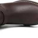 DECARSDZ Women's Mid-Calf Boots Fall Low Heel Fashion Ladies Combat Motorcycle Boots (8, Brown)