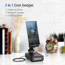 TechGlow Foldable Cellphone Stand with Bluetooth Speaker Charging Function 360 Rotatable Phone Stand Birthday Gifts for Men Women Mother Father Cool Tech Gadgets