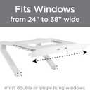 Top Shelf TSB-2438 Universal Heavy Duty Window Air Conditioner AC Support Bracket -Holds Up to 225 lbs., No Drilling or Tools Required, White
