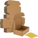 HORLIMER 6x4x2 inches Shipping Boxes Set of 25, Brown Corrugated Cardboard Box Literature Mailer