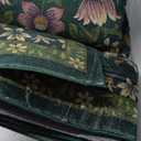 8x10 Washable Area Rug for Living Room, Large Vintage Dark Green Floral Rugs, Soft Non-Slip Stain Resistant Boho Lightweight Carpet for Bedroom Dining Room Nursery Home Office