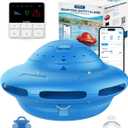 Smart Pool Alarm with App for Inground & Above Ground Pools, Adjustable Sensitivity Water Detection Alarm up to 20x40ft, 85dB+ Safety Alerts for Kids, Pets & Accidental Entry(Blue)
